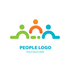 Logo design abstract people vector template.