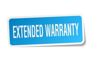 extended warranty square sticker on white