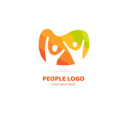 Logo design abstract people vector template.