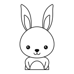 cute rabbit icon over white background, vector illustration