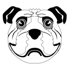 Silhouette of a bulldog avatar