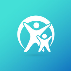 Logo design abstract people vector template.