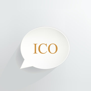 ICO Initial Coin Offering Speech Bubble Background