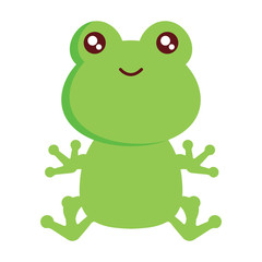 cute frog icon over white background, colorful design. vector illustration