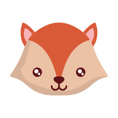 cute fox icon over white background, colorful design. vector illustration