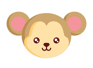 cute monkey icon over white background, colorful design. vector illustration
