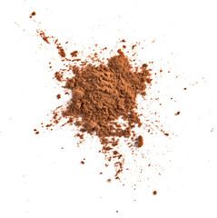 chocolate powder isolated on white background