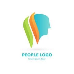 Logo design abstract people vector template.