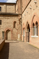 side buildings at abbey courtyard, Pomposa, Italy