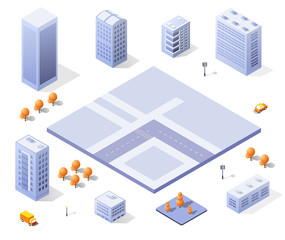 City set modern skyscraper