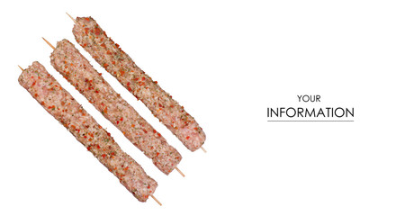 Lulia kebab of lamb on skewers pattern
