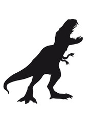 silhouette schwarz umriss t-rex fleischfresser böse brüllen tyranosaurus rex gefährlich fressen dino dinosaurier saurier clipart comic cartoon design
