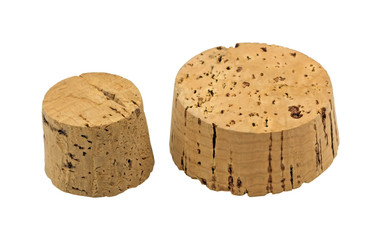 cork stoppers on white