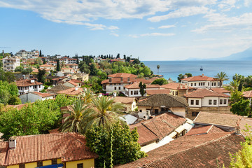 Obraz premium View on the roofs of Old city Kaleici. Antalya. Turkey
