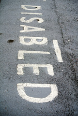asphalt signaling of reserved space for disabled people