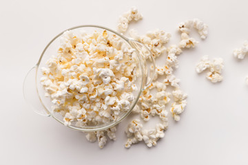 Popcorn bowl isolated on white background
