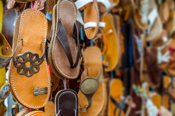 Colorful leather sandals