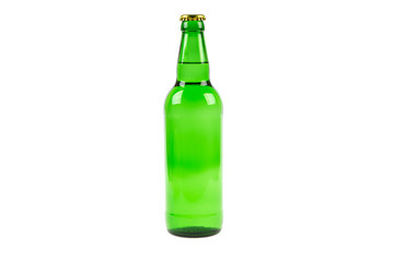 beer glass green glass with a lid on a white background