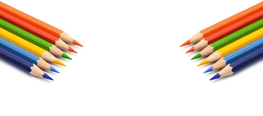 color pencils isolated on white background