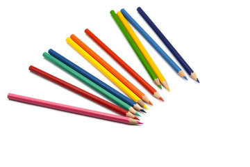 color pencils isolated on white background