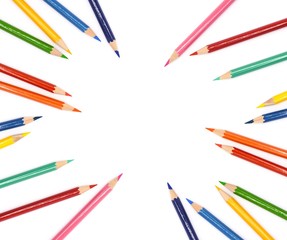 color pencils isolated on white background