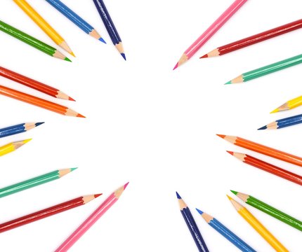 Color Pencils Isolated On White Background