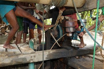 Edelsteinminen in Ratnapura in Sri Lanka