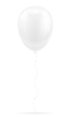 celebratory white balloon pumped helium with ribbon stock vector illustration