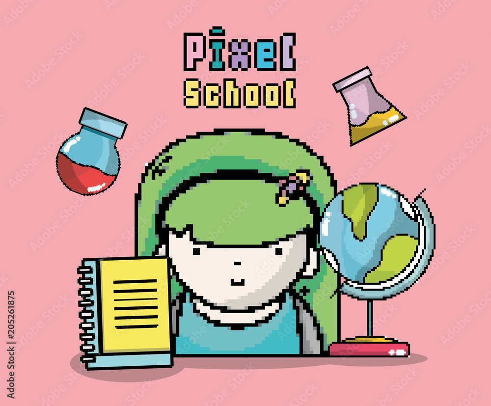 Canvas Prints pixel school art