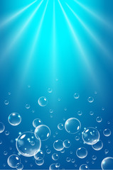 Floating bubbles. Beautiful vector background for your design