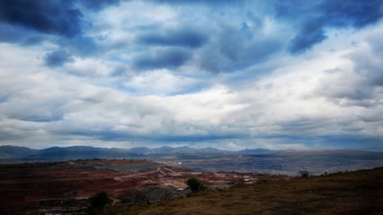 Dark Sky and cloud. Rain coming on Mountain.