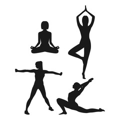 Yoga silhouette beautiful