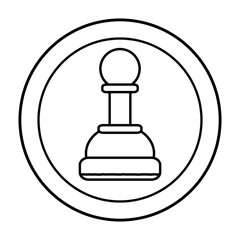 pawn piece over decorative circle and white background, vector illustration