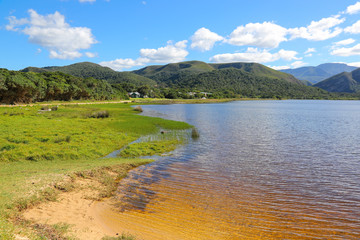 Nature's Valley lagoon on the Garden Route in the Tsitsikamma National Park, Western Cape, South Africa