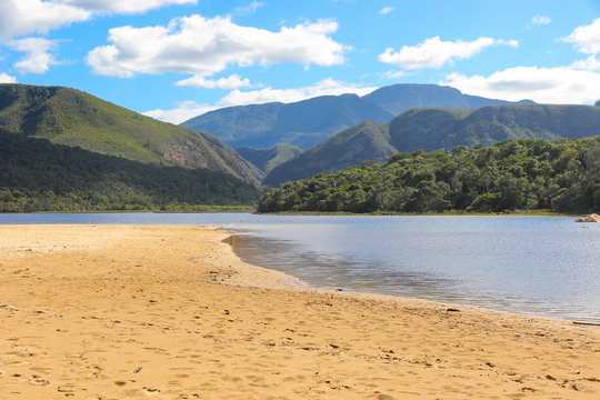 Nature's Valley lagoon on the Garden Route in the Tsitsikamma National Park, Western Cape, South Africa