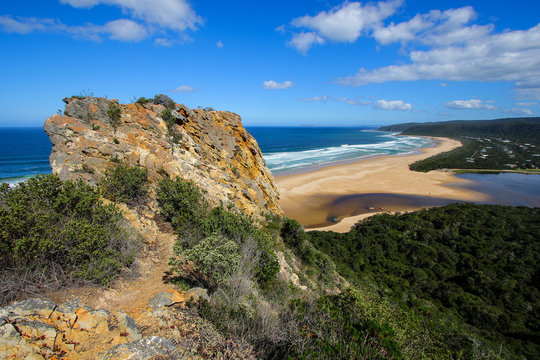 Pig's Head overlooking Nature's Valley beach on the Garden Route in the Tsitsikamma National Park, Western Cape, South Africa