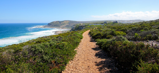 Fototapeta na wymiar Hiking trail in the Robberg Nature Reserve near Plettenberg Bay on the Garden Route, Western Cape, South Africa