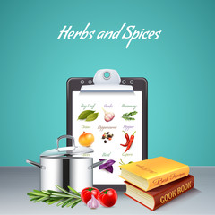 Herbs And Spices Realistic Background