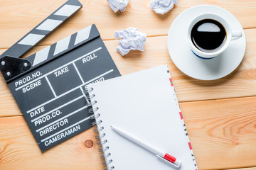the working process of writing a script for the film - the working objects of the writer on the...