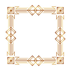square victorian golden frame vector illustration design