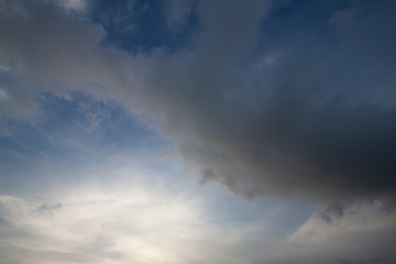 Fototapeta na wymiar white cloud move on wind on blue sky.