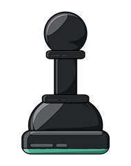 pawn chess piece over white background. vector illustration
