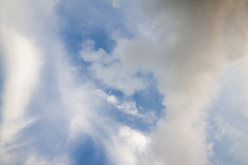 Fototapeta na wymiar white cloud move on wind on blue sky.