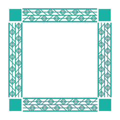 Obraz premium art deco frame elegant decorative square style vector illustration green