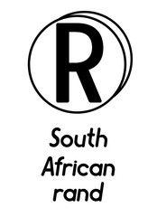 coin with south african rand sign