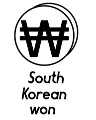coin with south korean won sign