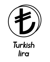 coin with turkish lira sign