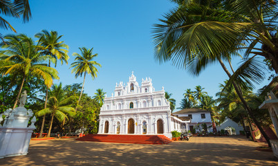 Church of Our Lady of Mount Carmel, Arambol, Goa - obrazy, fototapety, plakaty