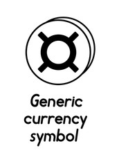 coin with generic currency symbol sign
