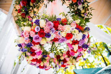 Wedding bouquet of different flowers